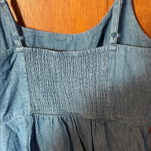 Old Navy Blue Denim-Look Spaghetti Strap Dress - Picture 2 of 2